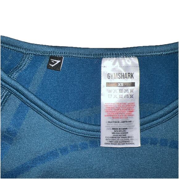 Gymshark Flex Long Sleeve Crop Top Y2K Blue X-Small A001415 - Picture 3 of 4